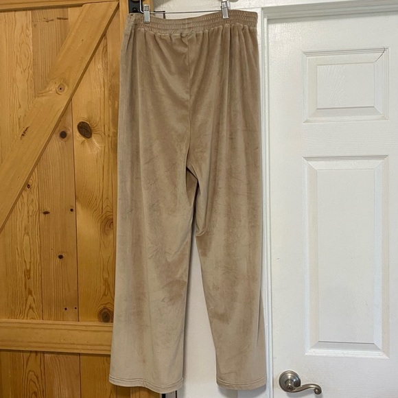 Skims Tan Velour Wide Leg Pants - Picture 3 of 4